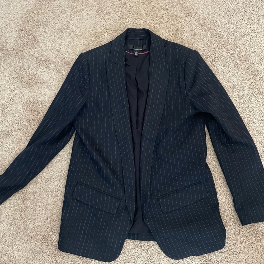 White House Black Market Charcoal Pinstripe Blazer - Picture 4 of 4